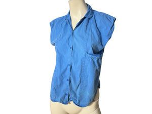 Vintage 80's blue Santa Cruz top S