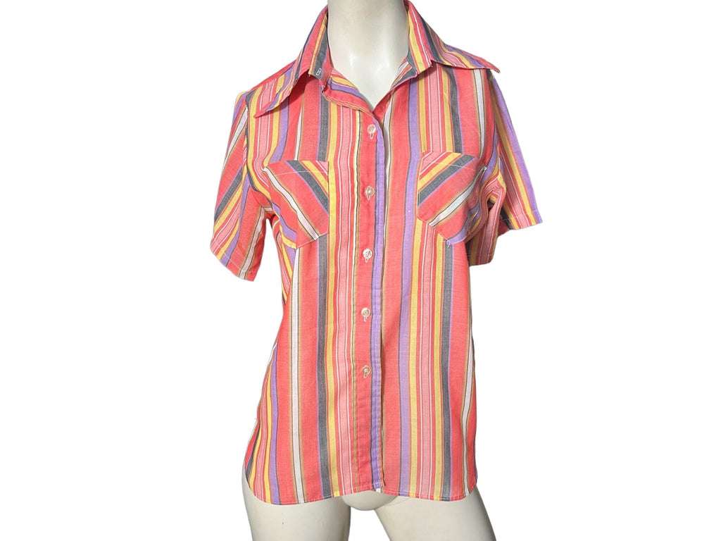 vintage 70's striped shirt M Maverick