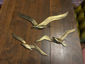 Vintage MCM Brass bird wall art