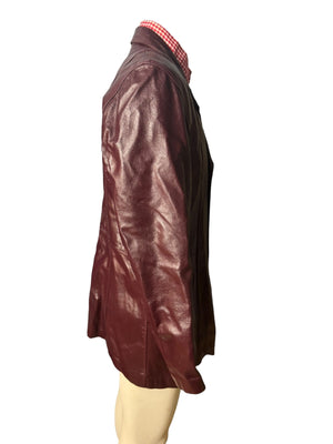 Vintage 70's maroon leather jacket L