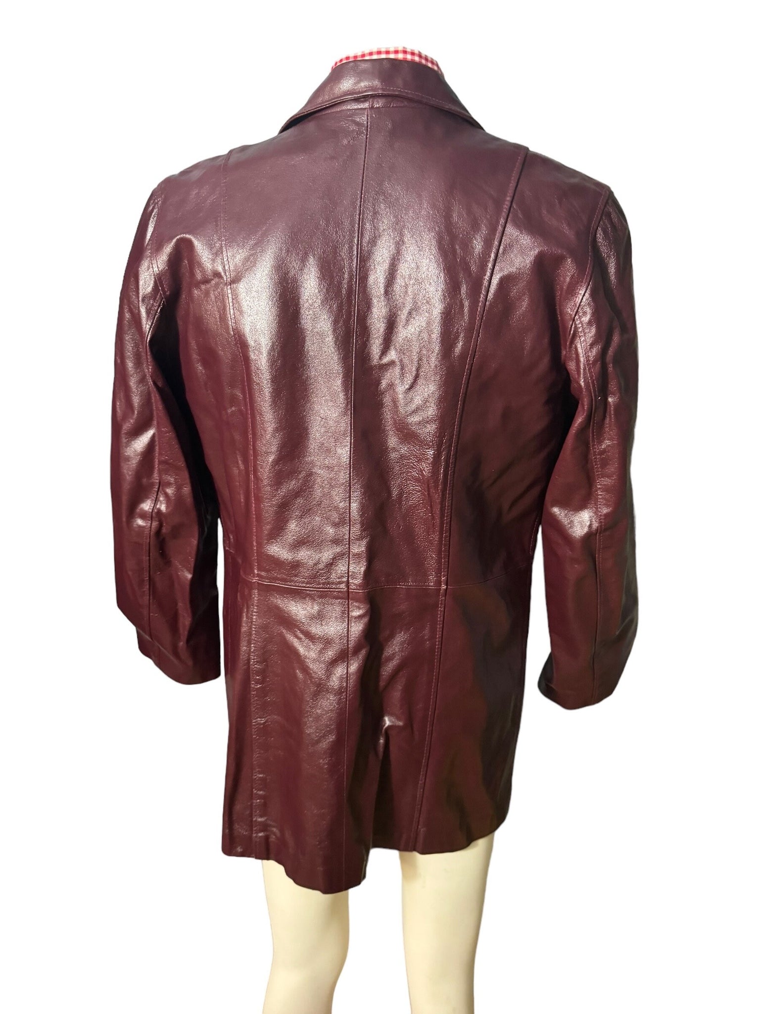 Vintage 70's maroon leather jacket L