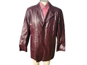 Vintage 70's maroon leather jacket L