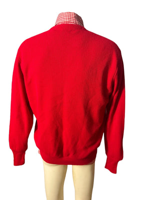 Vintage men's red Izod cardigan sweater L