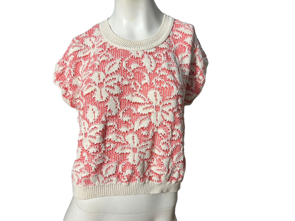 vintage floral sweater top L Mademoiselle