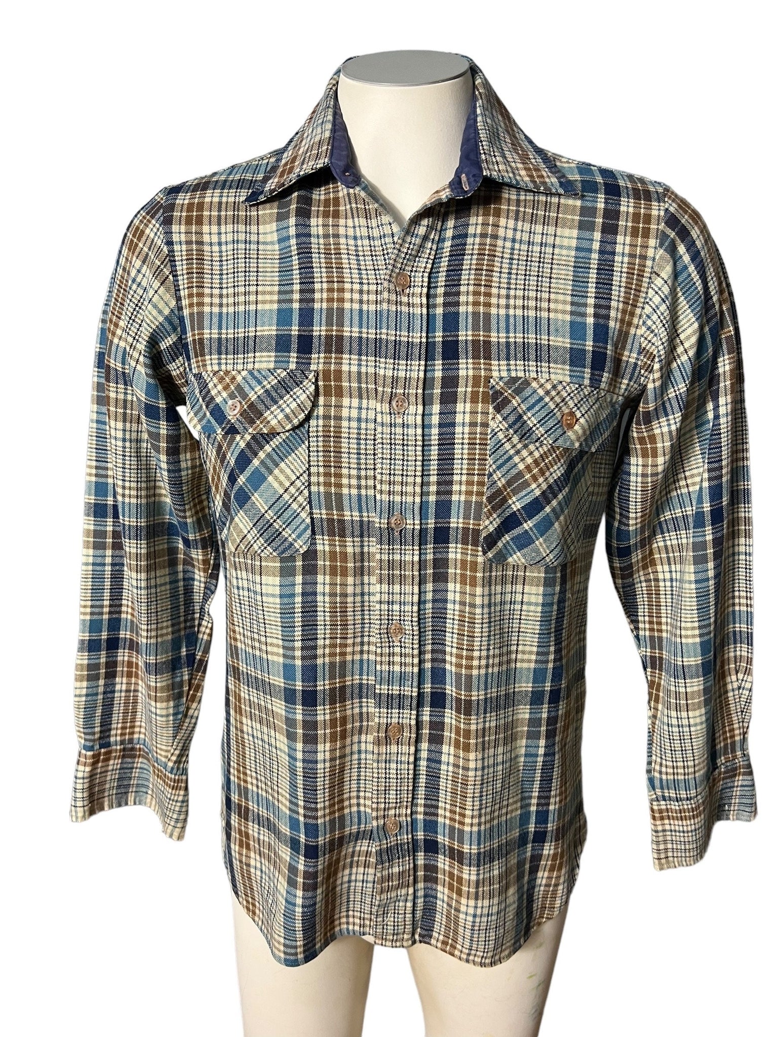 vintage 70's Arrow plaid flannel shirt S