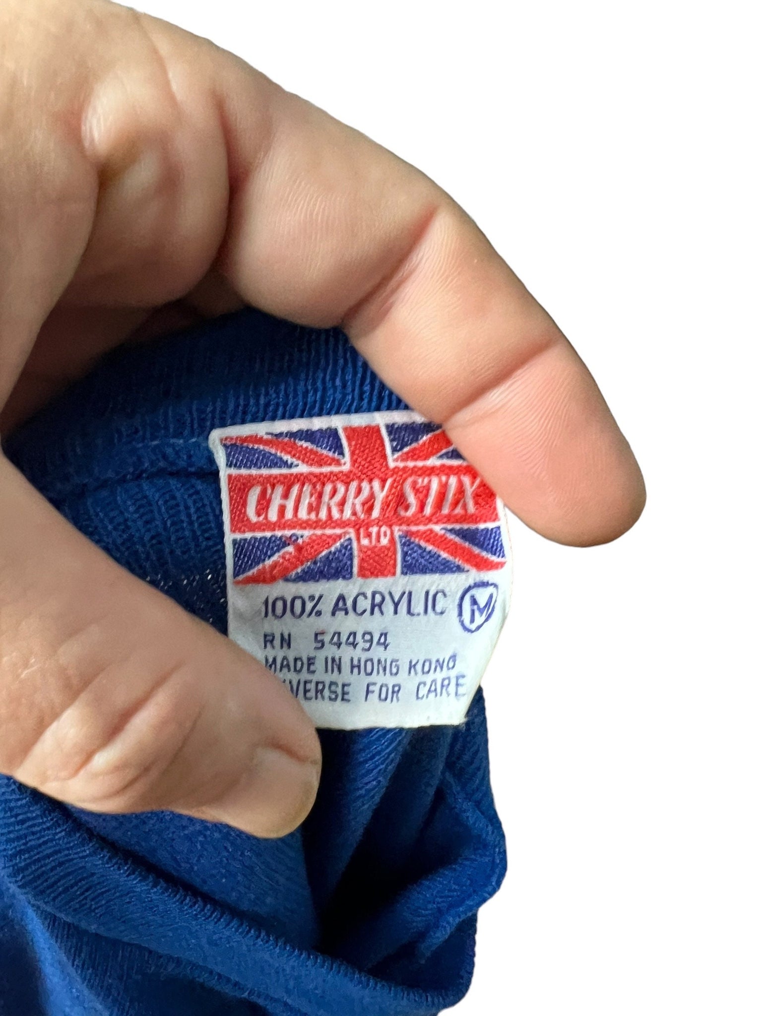 vintage blue 80's sweater top M Cherry Stix