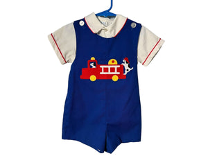 vintage boys fire truck romper 4 Basic Grace