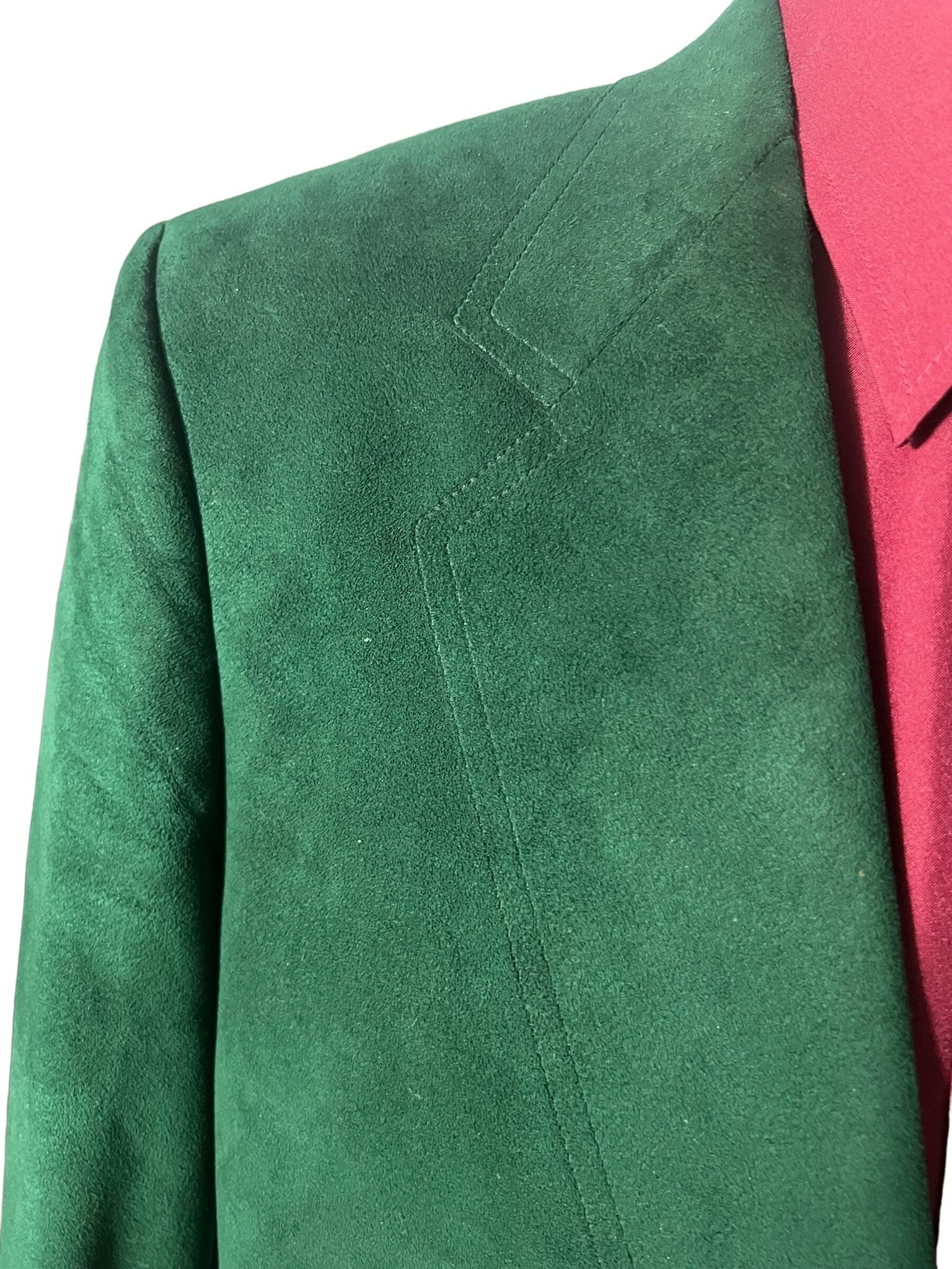 vintage green ultra suede suit jacket 44 Neiman Marcus