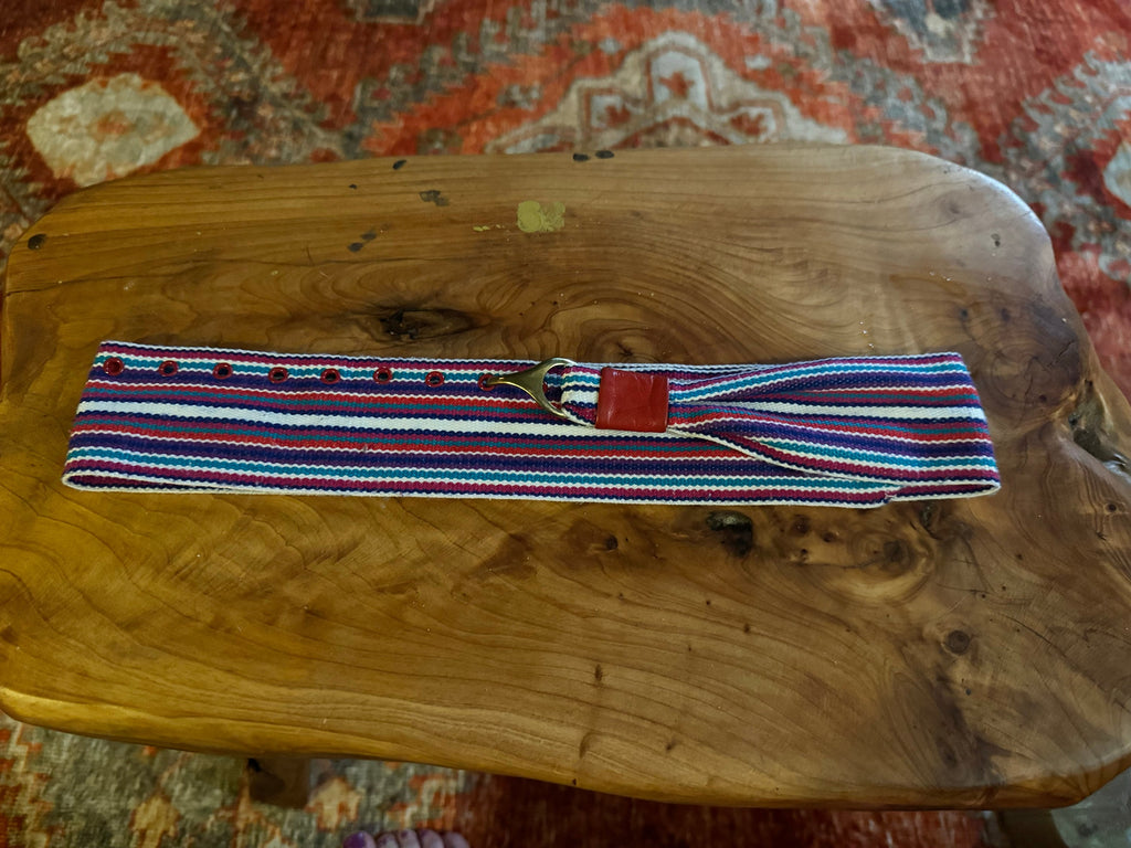 vintage striped 80’s belt