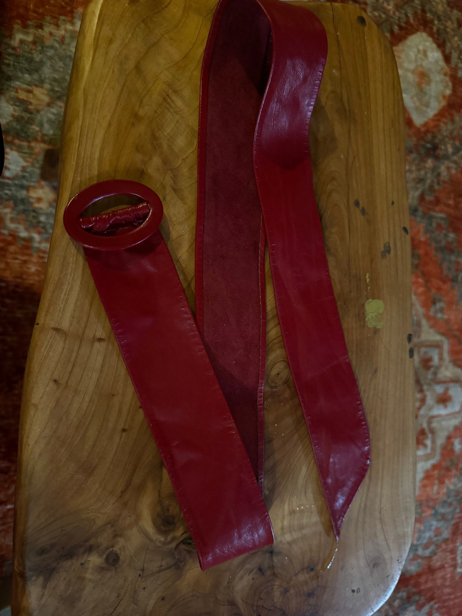 Vintage red 80’s leather belt cinch