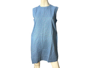 Vintage volup 70's blue handmade dress L