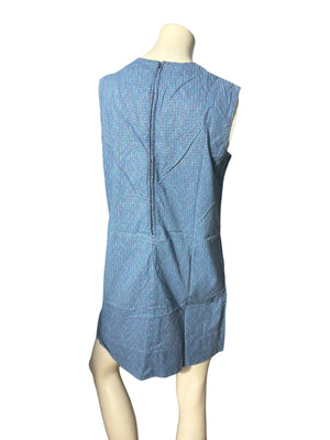 Vintage volup 70's blue handmade dress L