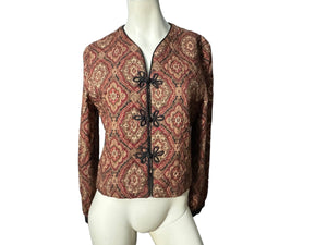 Vintage 80's paisley quilted jacket M L