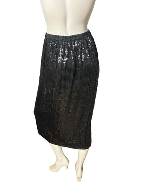 vintage black sequin skirt M Joseph Le Bon