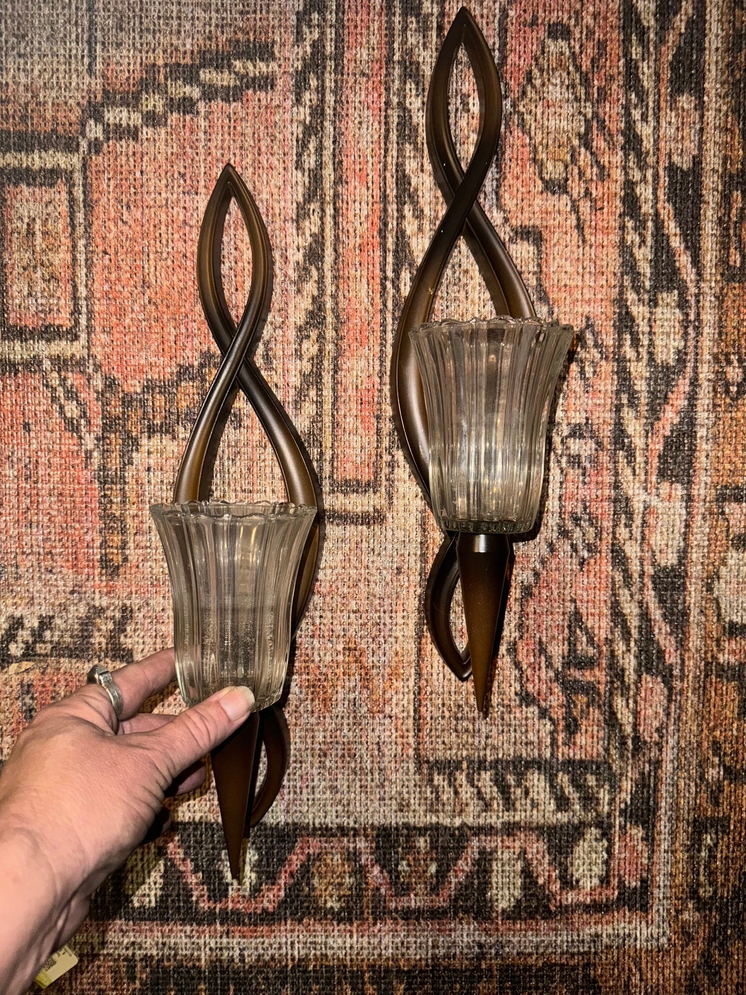 Vintage MCM candle wall sconces