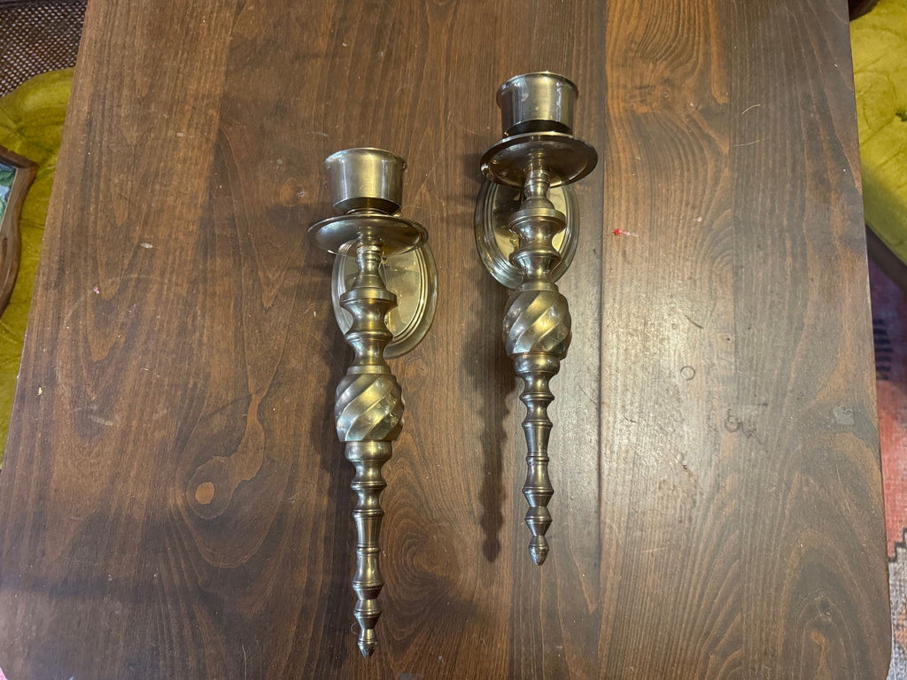 Vintage large brass wall sconces