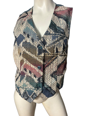 Vintage 80's woven vest sz L