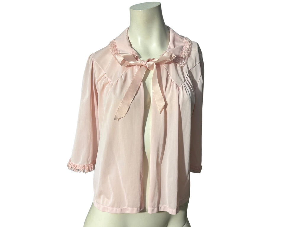 Vintage short pink bed jacket L Shadowline