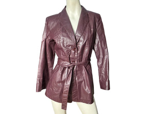 Vintage 70’s maroon leather jacket 12 Avanti