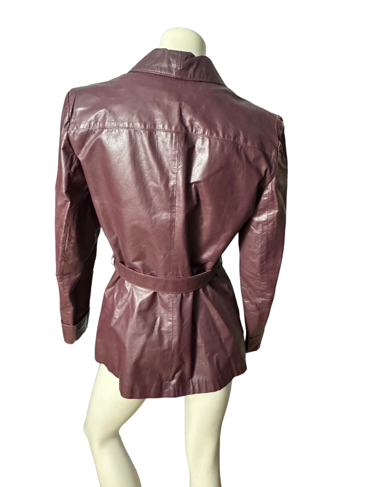 Vintage 70’s maroon leather jacket 12 Avanti