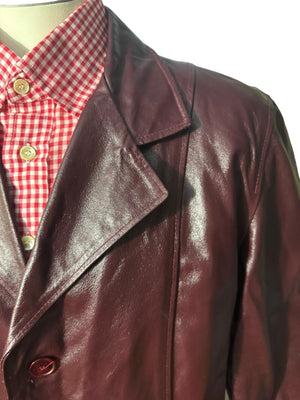 Vintage 70's maroon leather jacket L