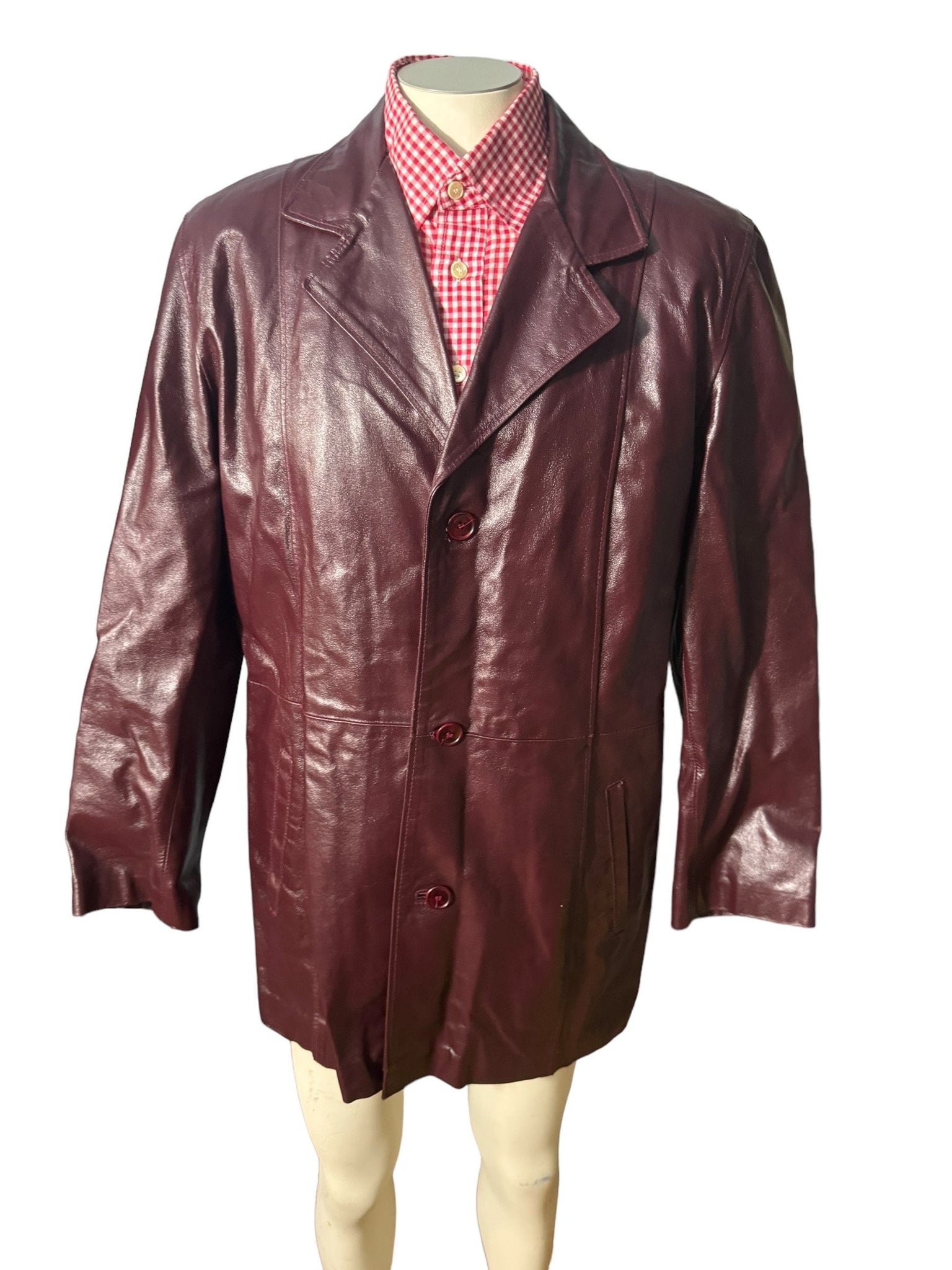 Vintage 70's maroon leather jacket L