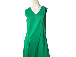 Vintage 70's green volup polyester dress L