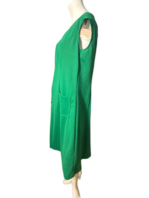 Vintage 70's green volup polyester dress L