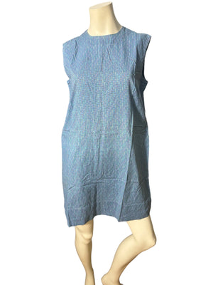 Vintage volup 70's blue handmade dress L