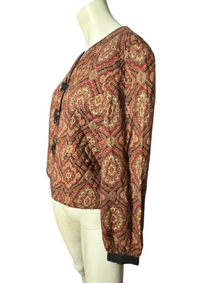 Vintage 80's paisley quilted jacket M L