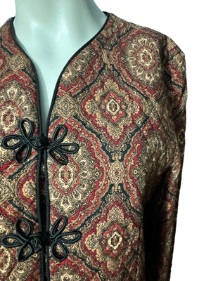 Vintage 80's paisley quilted jacket M L