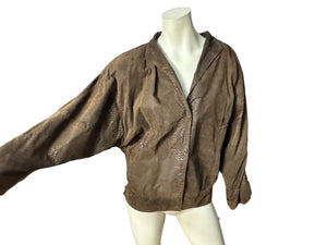 Vintage 80's brown leather jacket S Joe Henry's