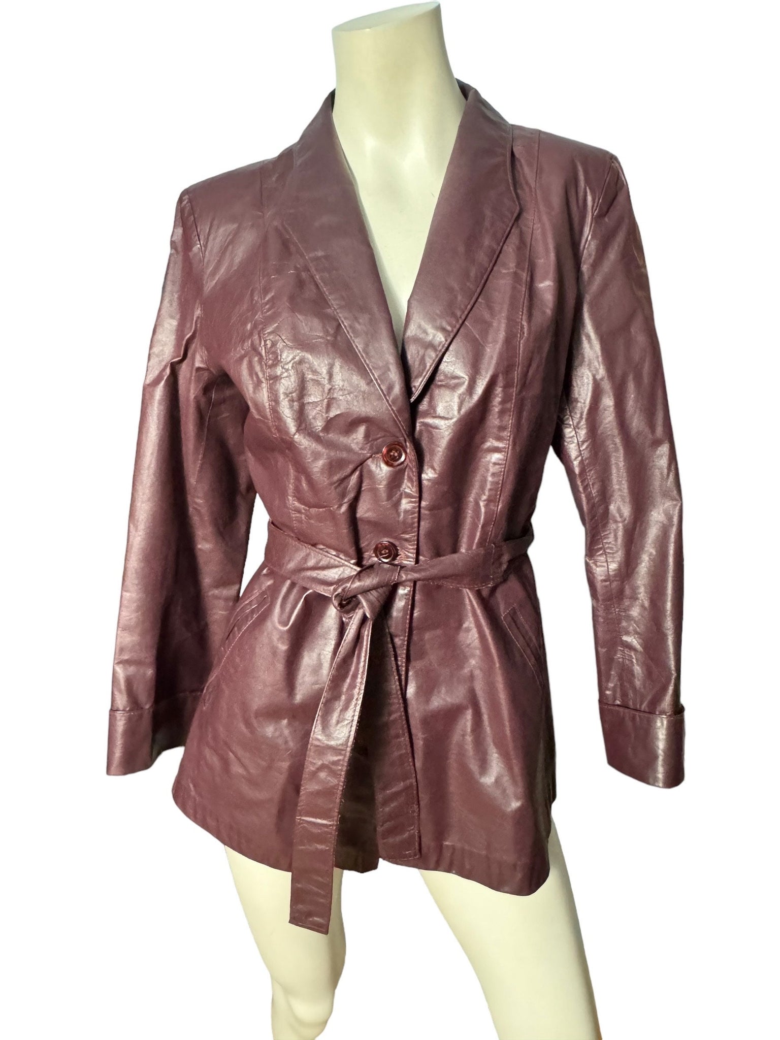 Vintage 70’s maroon leather jacket 12 Avanti