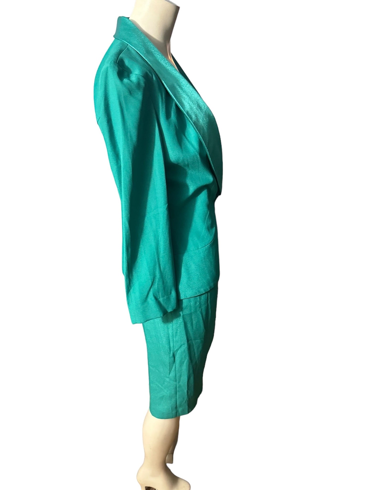 Vintage 80's green dress & jacket L