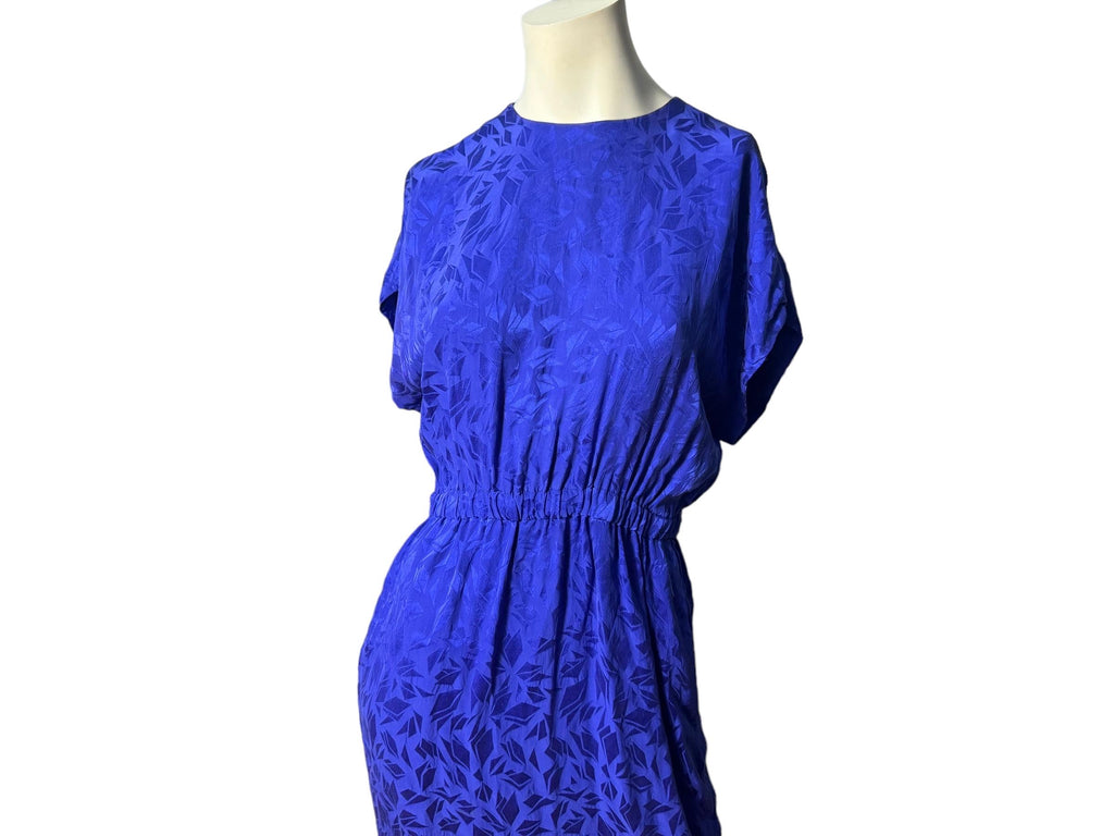 Vintage 80's blue silk dress 12 Liz Claiborne