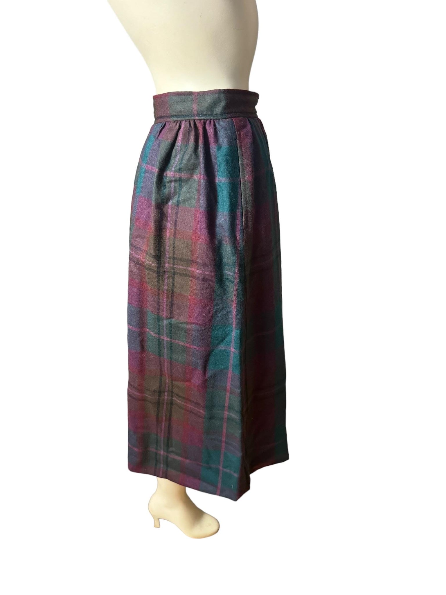 Vintage wool plaid skirt 10 Evan Picone