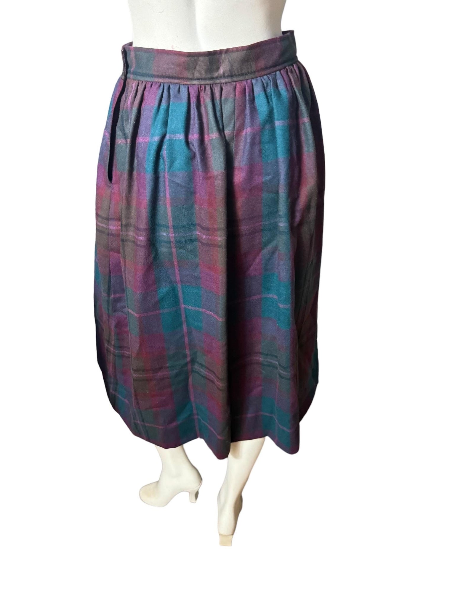 Vintage wool plaid skirt 10 Evan Picone