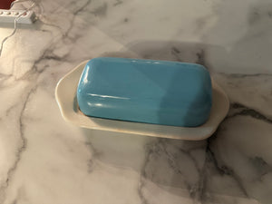 Vintage Blue Heaven butter dish