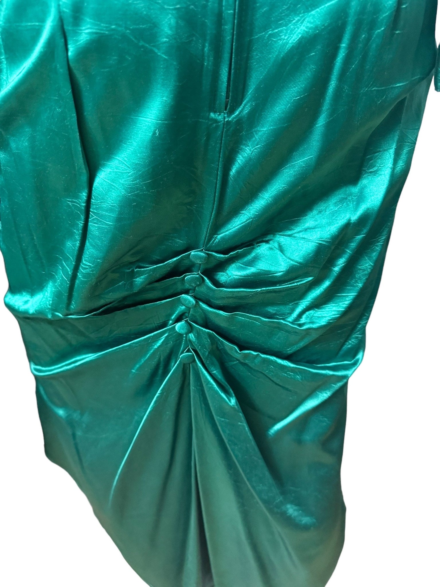 Vintage 80's green satin suit set M