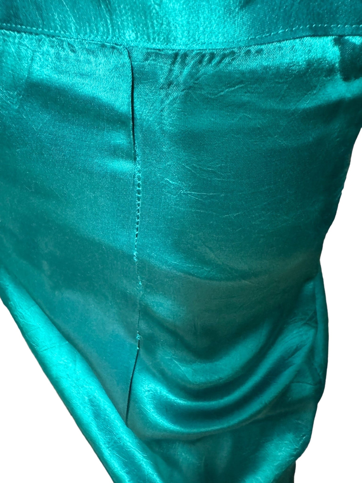 Vintage 80's green satin suit set M