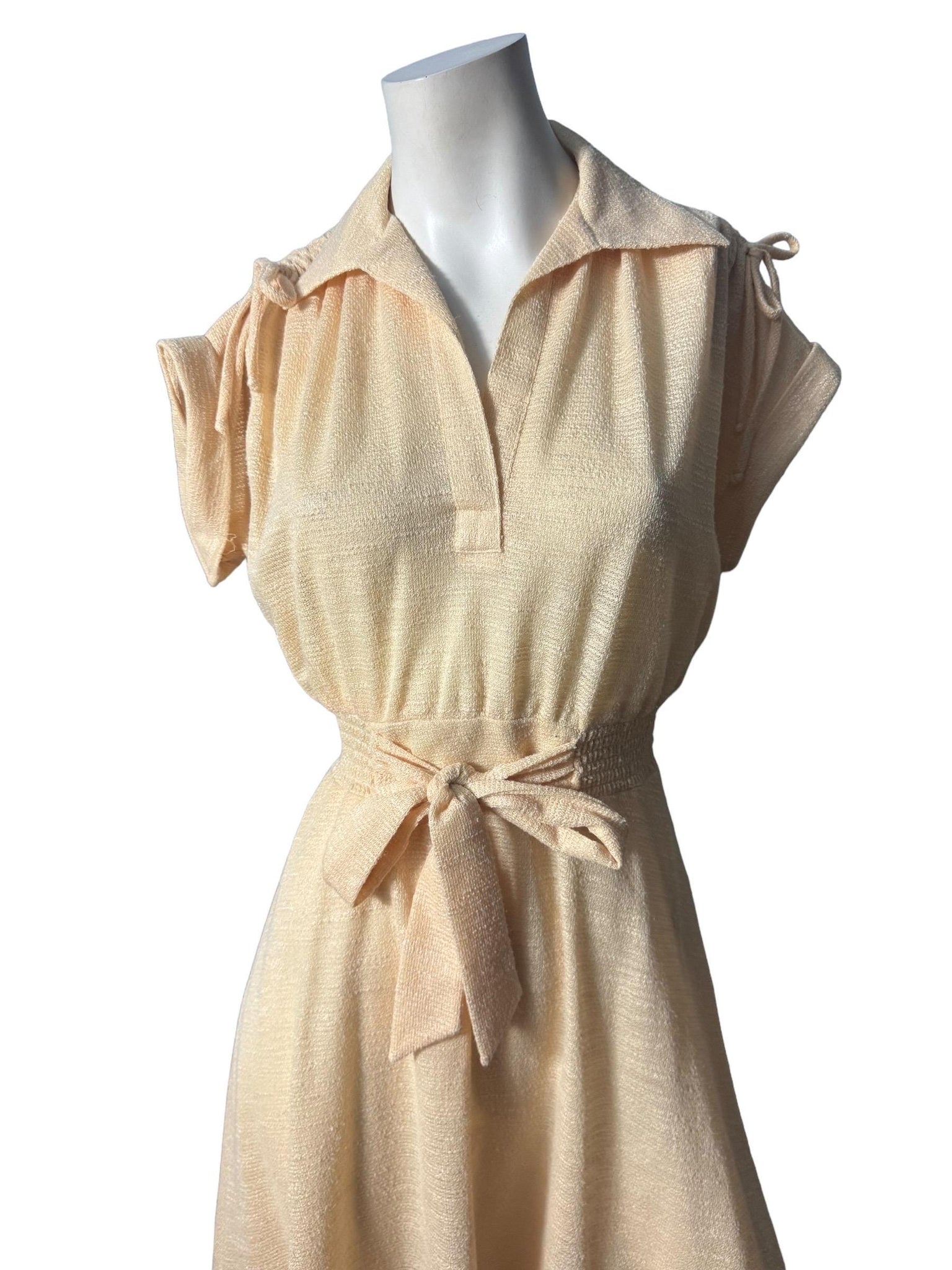 Vintage 70's knit tie front dress M