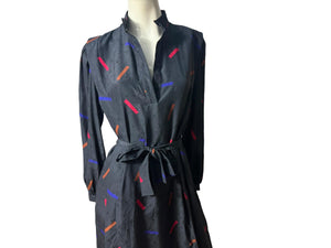 Vintage 80's black mod dress 10 M