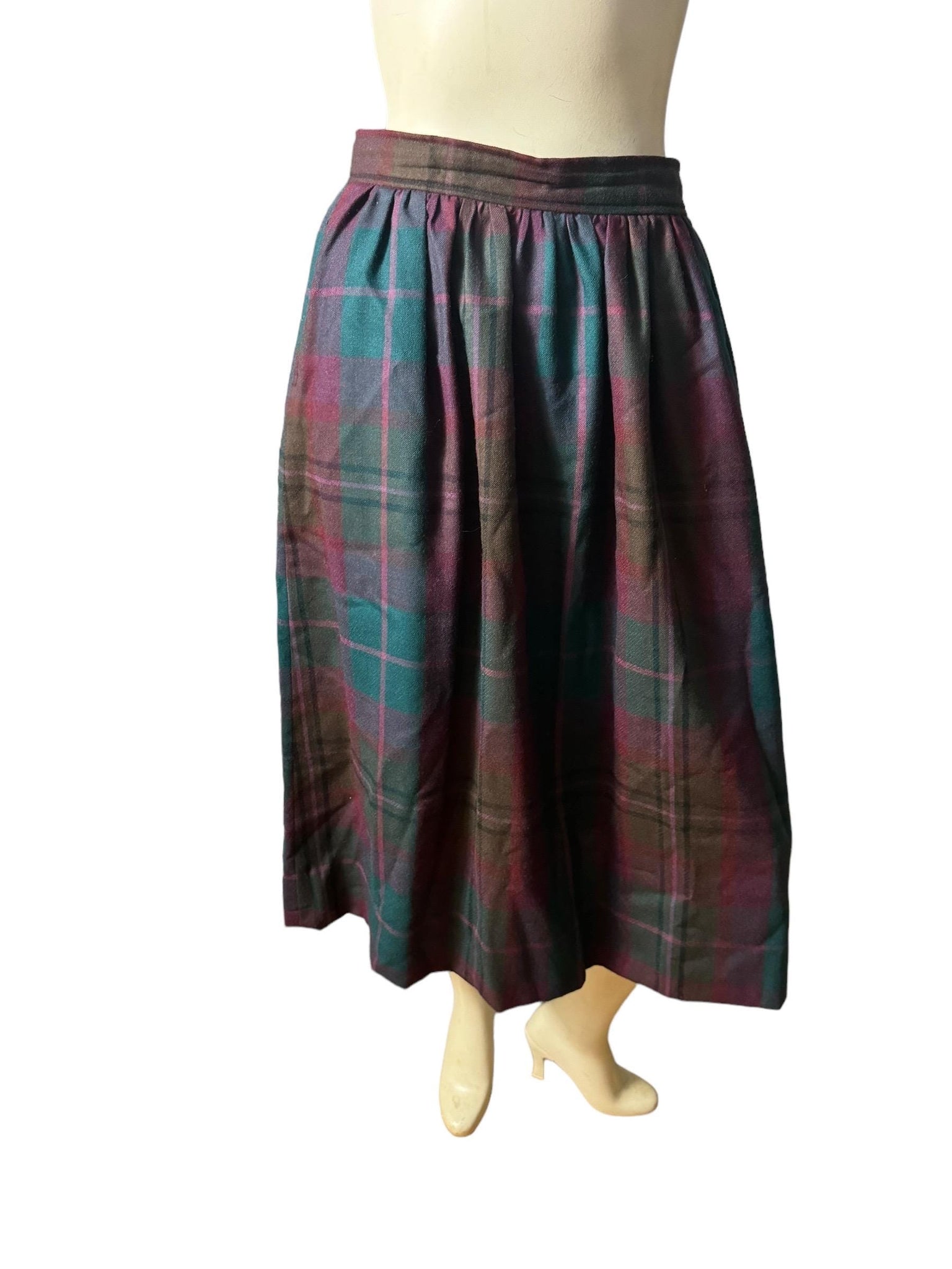 Vintage wool plaid skirt 10 Evan Picone