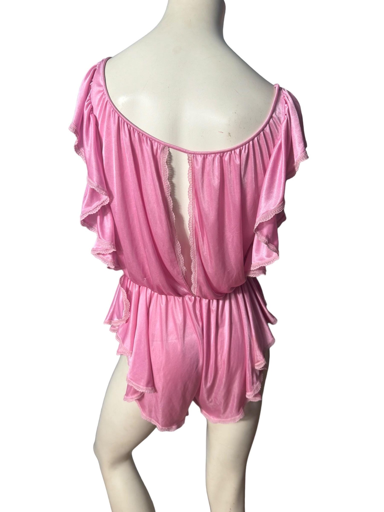 Vintage pink 80's Flair teddy lingerie M