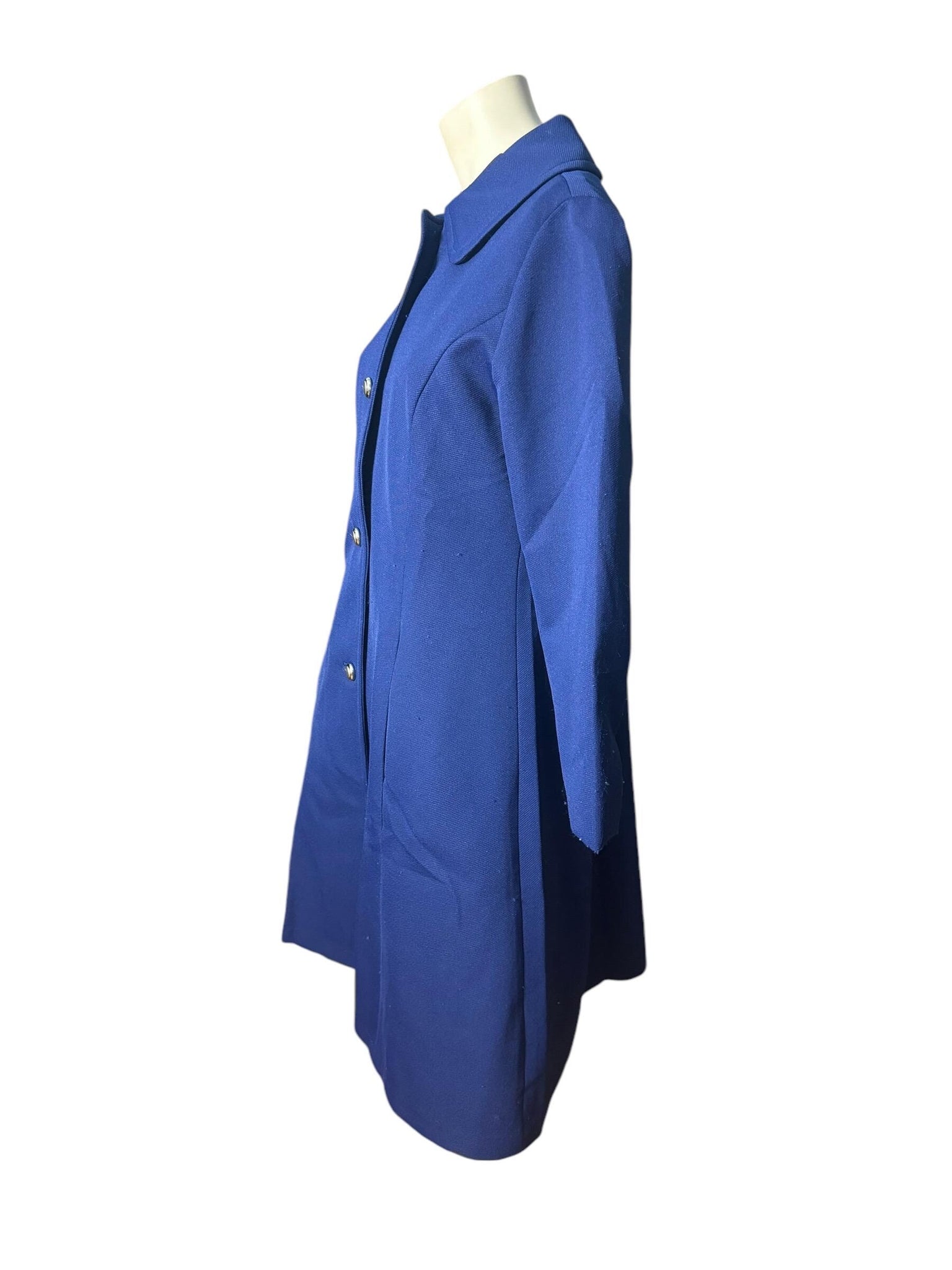 Vintage blue 70's long coat M