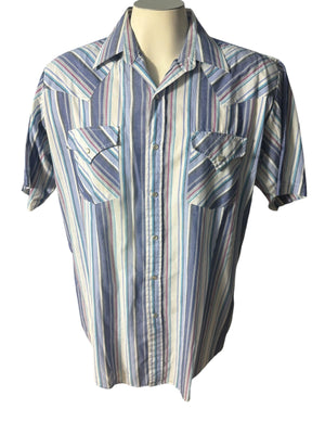 Vintage men's striped western shirt L Plains