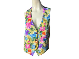 Vintage 80's floral women's vest M axessorium