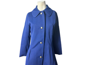 Vintage blue 70's long coat M