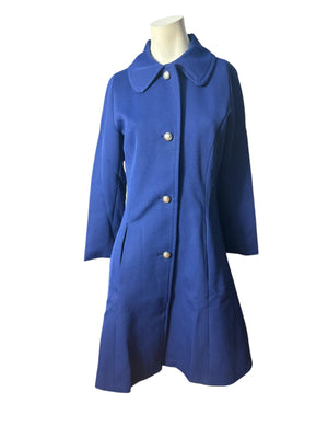 Vintage blue 70's long coat M