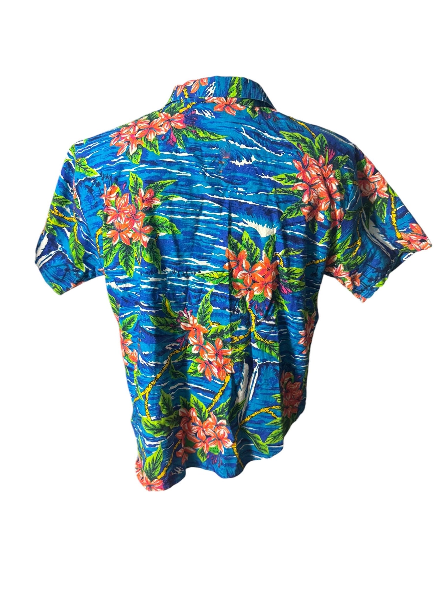 Vintage Hawaiian shirt tiki L Beverly Hills Blues